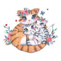 Eltern-Kind-Pass-Hülle mit Aquarell-Motiv – Katze
