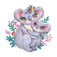 Eltern-Kind-Pass-Hülle mit Aquarell-Motiv – Koala