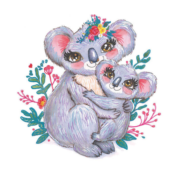 Eltern-Kind-Pass-Hülle mit Aquarell-Motiv – Koala