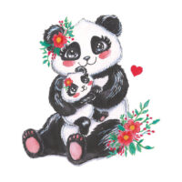 Eltern-Kind-Pass-Hülle mit Aquarell-Motiv – Panda