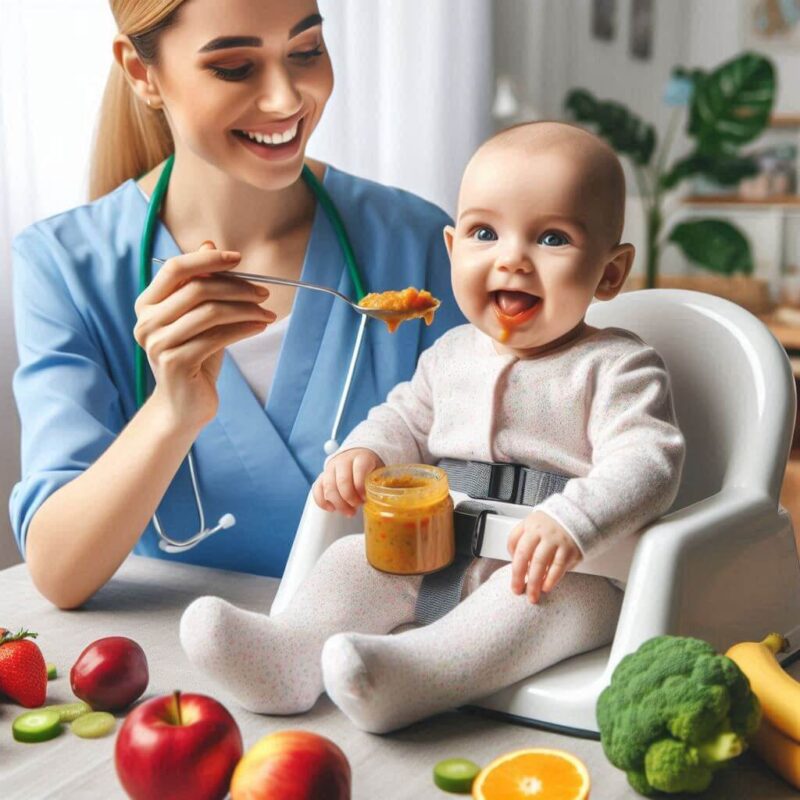 Tipps für eine stressfreie Mahlzeit Mahlzeiten mit einem Baby können manchmal herausfordernd sein. Hier sind einige Tipps, um die Essenszeit stressfrei zu gestalten: Ruhige Umgebung: Schaffen Sie eine entspannte Atmosphäre ohne Ablenkungen, um dem Baby das Essen zu erleichtern. Geduld haben: Jedes Baby ist anders. Manche mögen neue Lebensmittel sofort, andere benötigen Zeit. Geduld und Ausdauer sind hier der Schlüssel. Selbstständigkeit fördern: Lassen Sie das Baby, sobald es bereit ist, selbstständig essen. Dies fördert die Feinmotorik und macht das Essen zu einem spannenden Erlebnis.